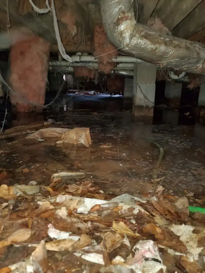 Crawl space flood assessment for Commercial Water Damage Restoration in Gunbarrel