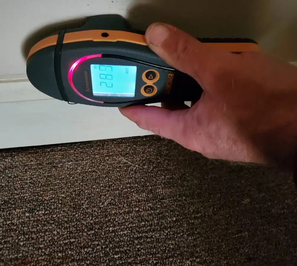 Moisture detection at baseboard during Mold Inspection & Testing in Gunbarrel